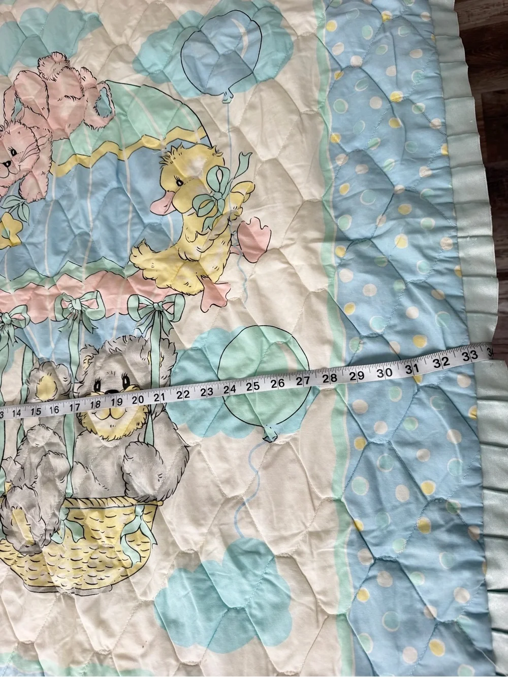 Baby Bedding Quilt - Blue Cartoon Character Nursery Blanket